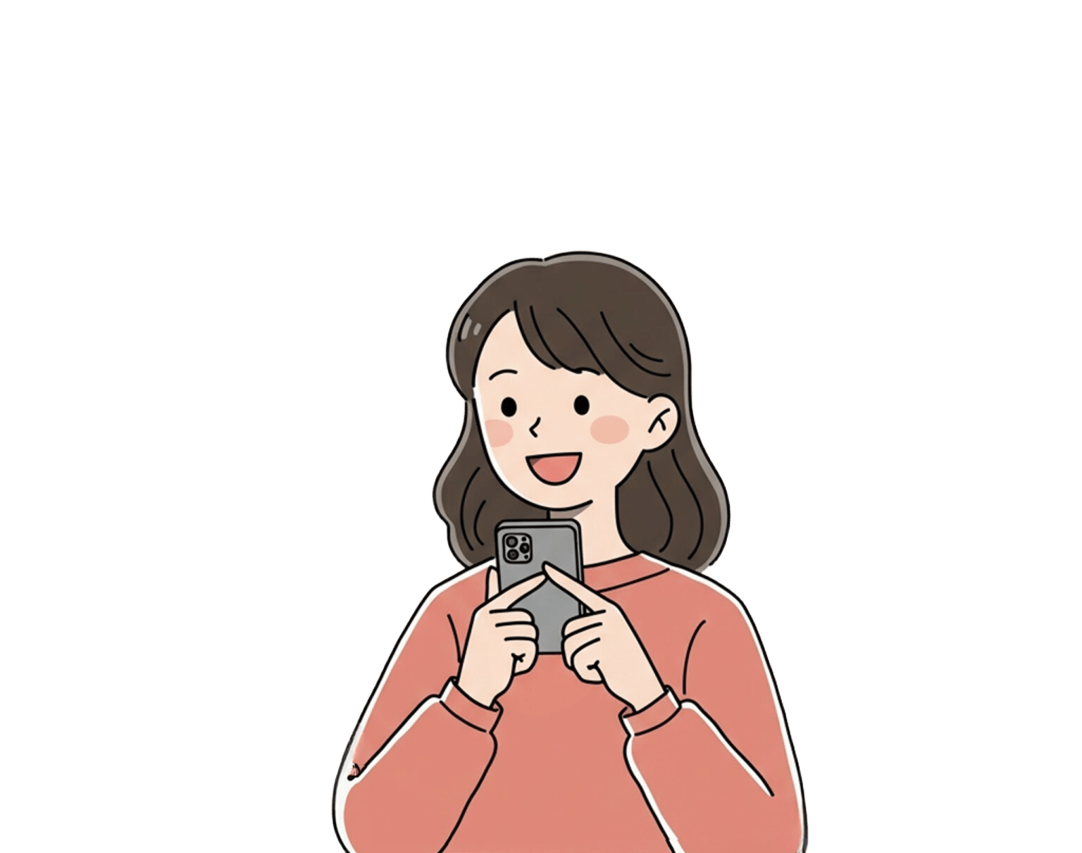 スマートフォンを操作する女性